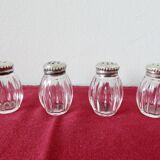 Salt and pepper "CHRISTOFLE" in solid silver in their original box, 1950.