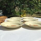 6 Digoin beige caramel edge hollow plates