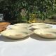 6 Digoin beige caramel edge hollow plates