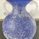 Vintage cobalt blue powdered glass amphora vase