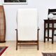 Fauteuil avec repose-pieds rabattable en Bouclé blanc crème, années 1960