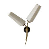 Black and gold metal wall and white opalines sconce