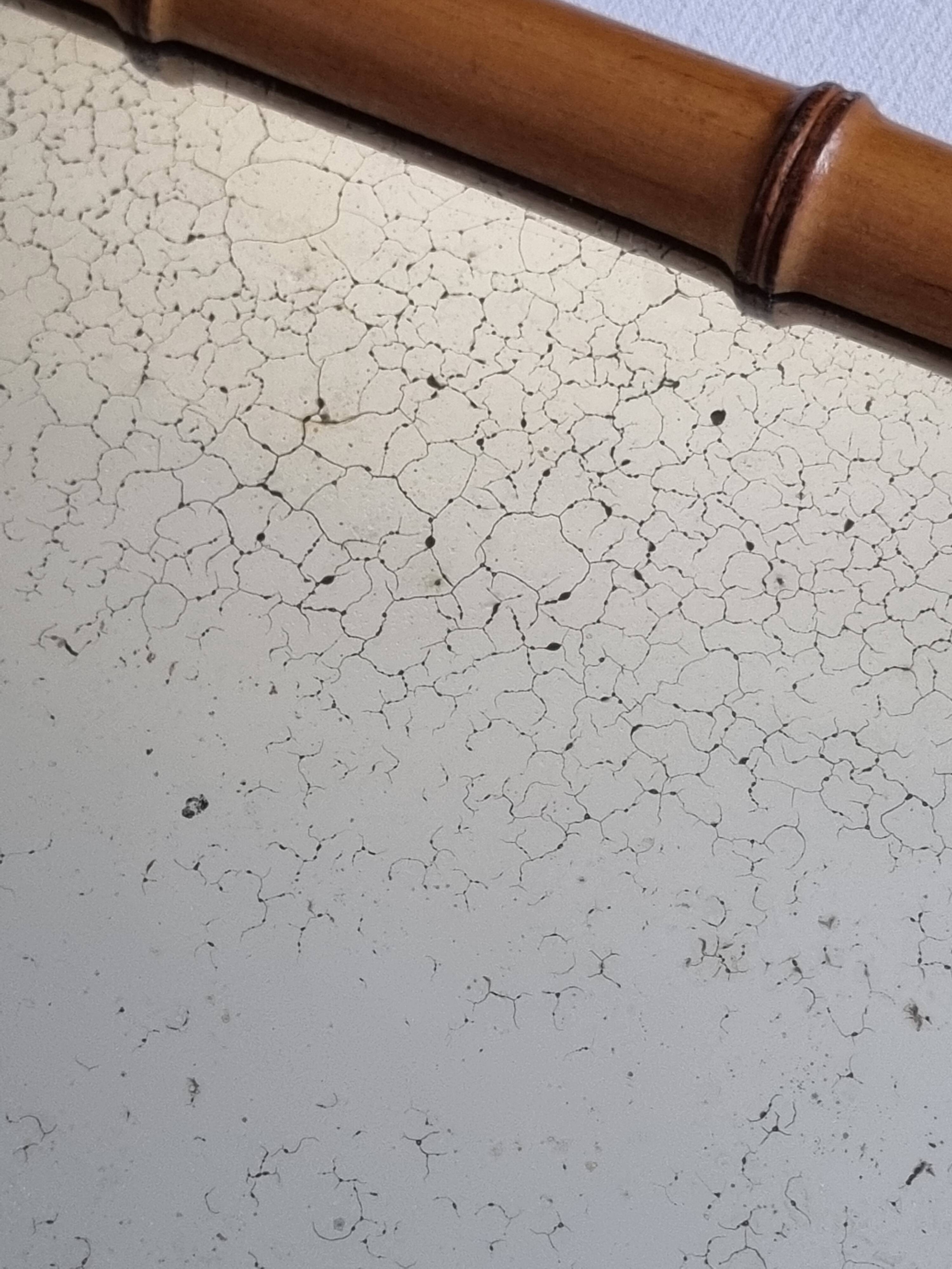 Antique mirror in turned bamboo-style wood, late 19th century, 69 x 53 cm