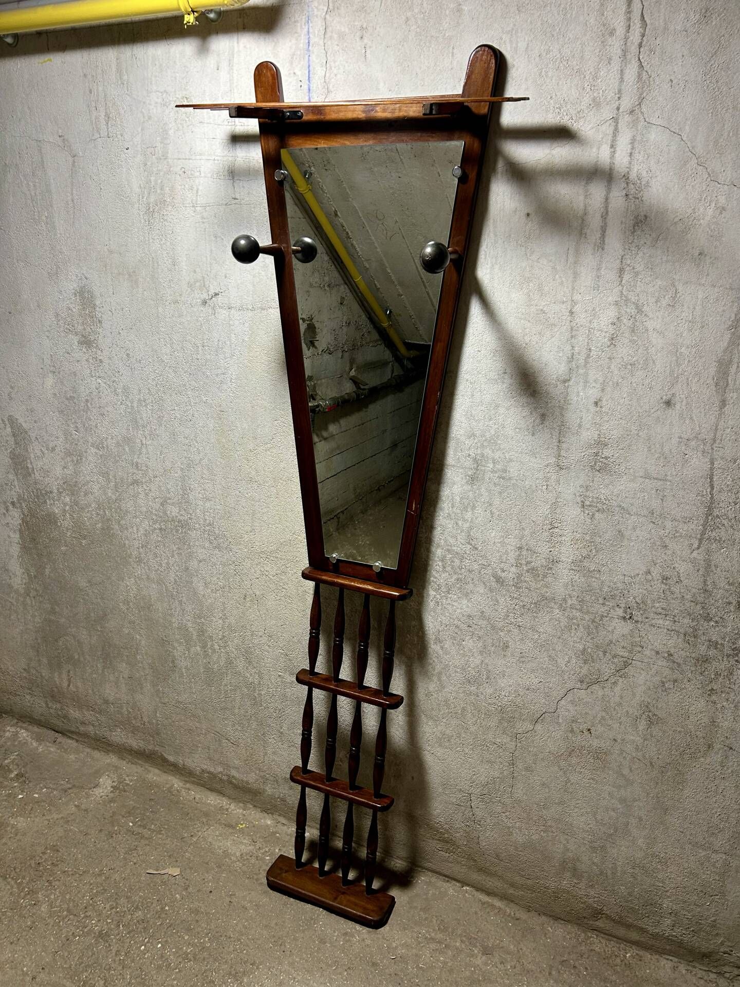 Mid Century mirror coat rack