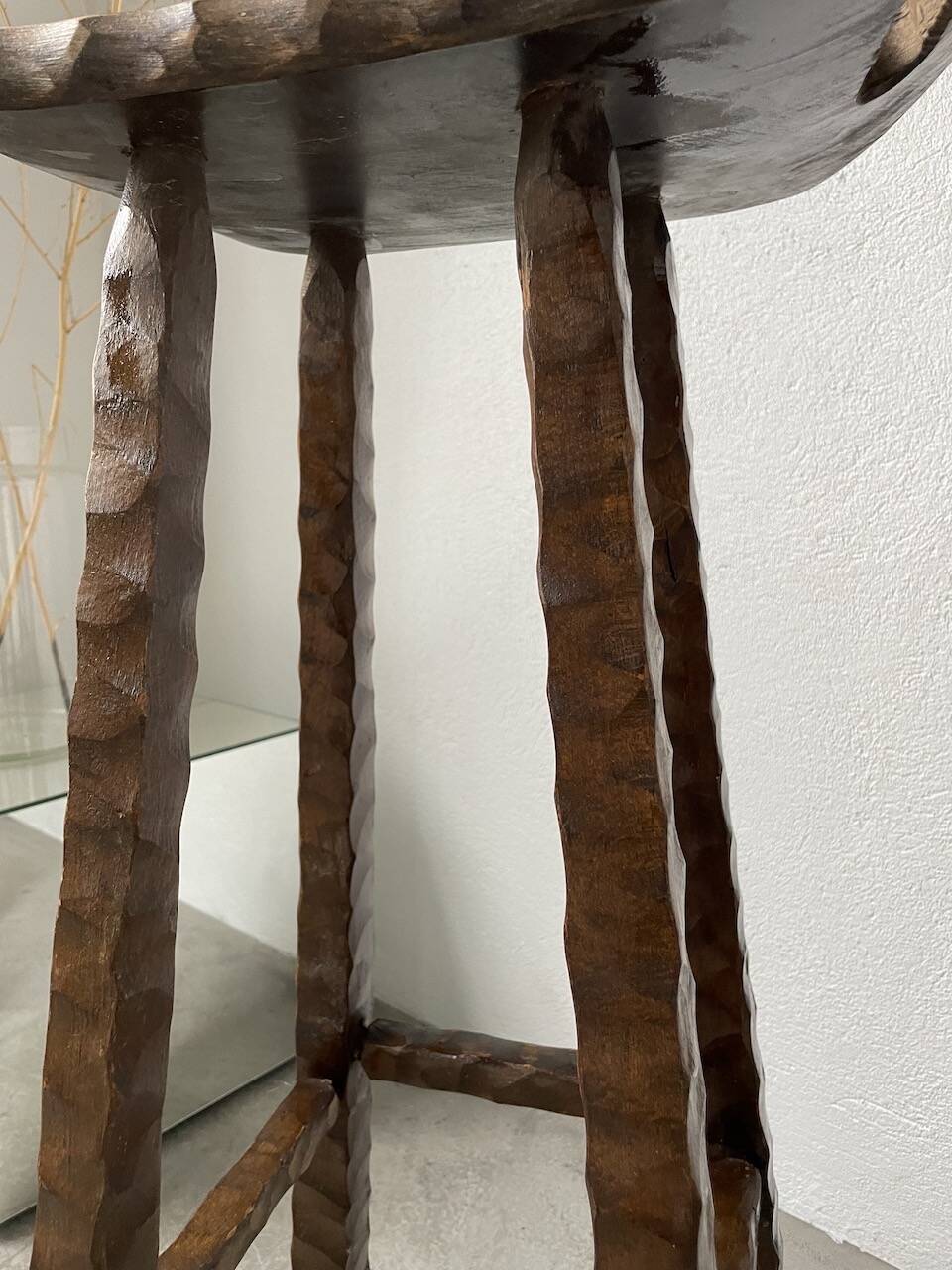 Pair of brutalist high stools