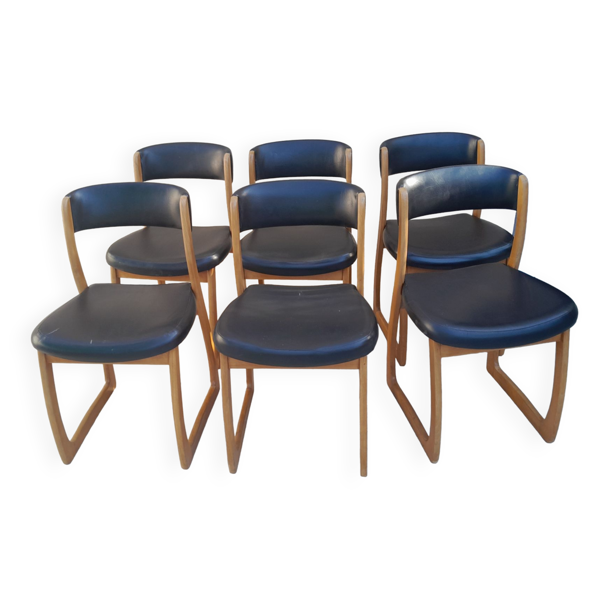 6 vintage Self sled chairs danish