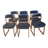 6 vintage Self sled chairs danish