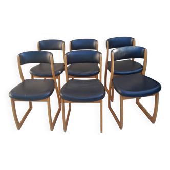 6 vintage Self sled chairs danish