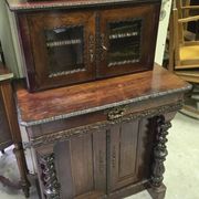 Library buffet with two bodies in rosewood, Napoleon III period.