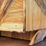 Rattan marquetry chest
