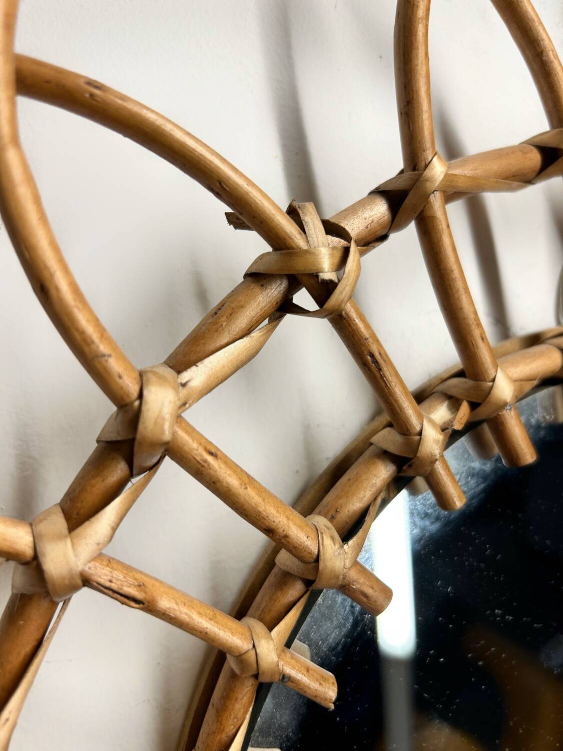 Rattan mirror from the 70s