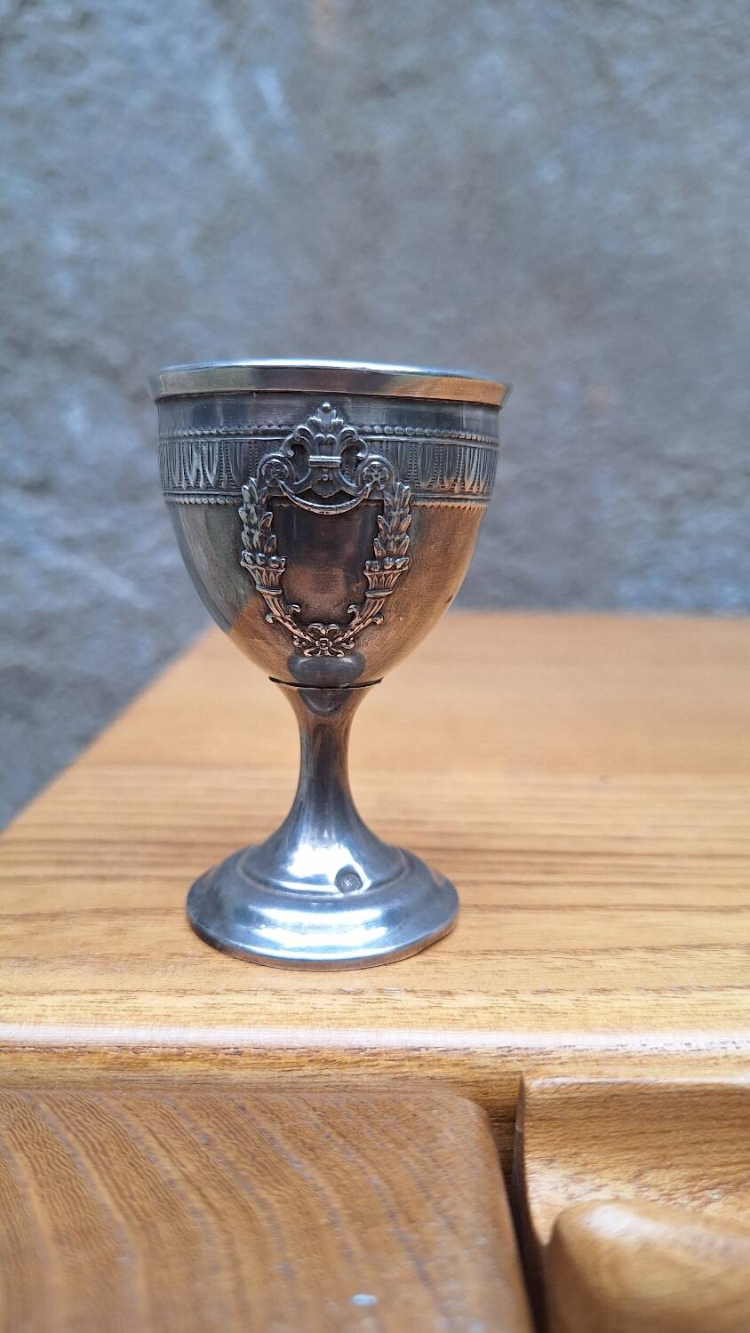 Late 19th century silver egg cup