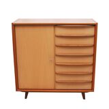 1950s chest of drawers bicolor maple/walnut