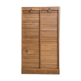 Oak filing cabinet with curtains (renovated)