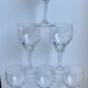 Set of 6 crystal wine glasses engraved 50-60s