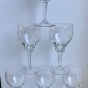 Set of 6 crystal wine glasses engraved 50-60s