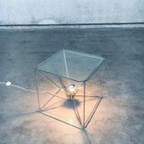 Cubist coffee table with lamp attributed to Max Sauze, France 1960s