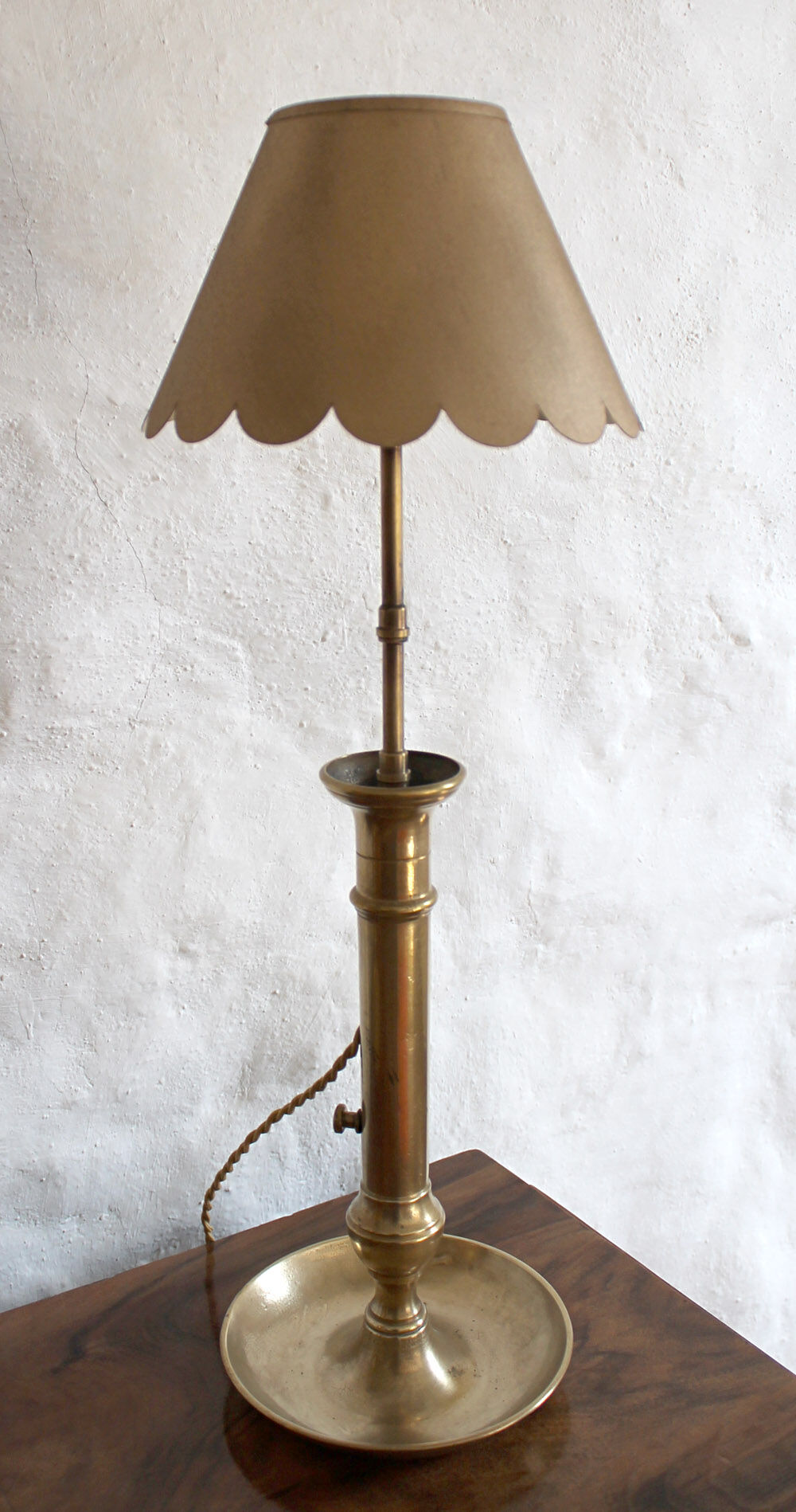 Pair of brass candlesticks lamps