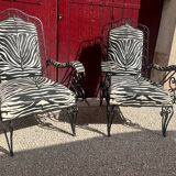 Paire de fauteuils fer forgé