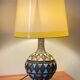 Vintage handcrafted lamp, pottery and silver-plated metal