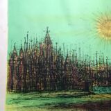 Lithograph "Cathedral of Boats" Jean Carzou (1907-2000)