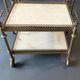 Neoclassical nesting trolleys in gilded brass and peach marble 1950/1960.