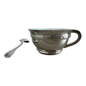 Birth/baptism box cup and spoon silver metal hallmark