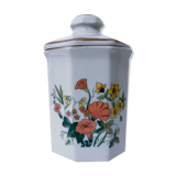 Condiment pot, flower in sizzles with lid