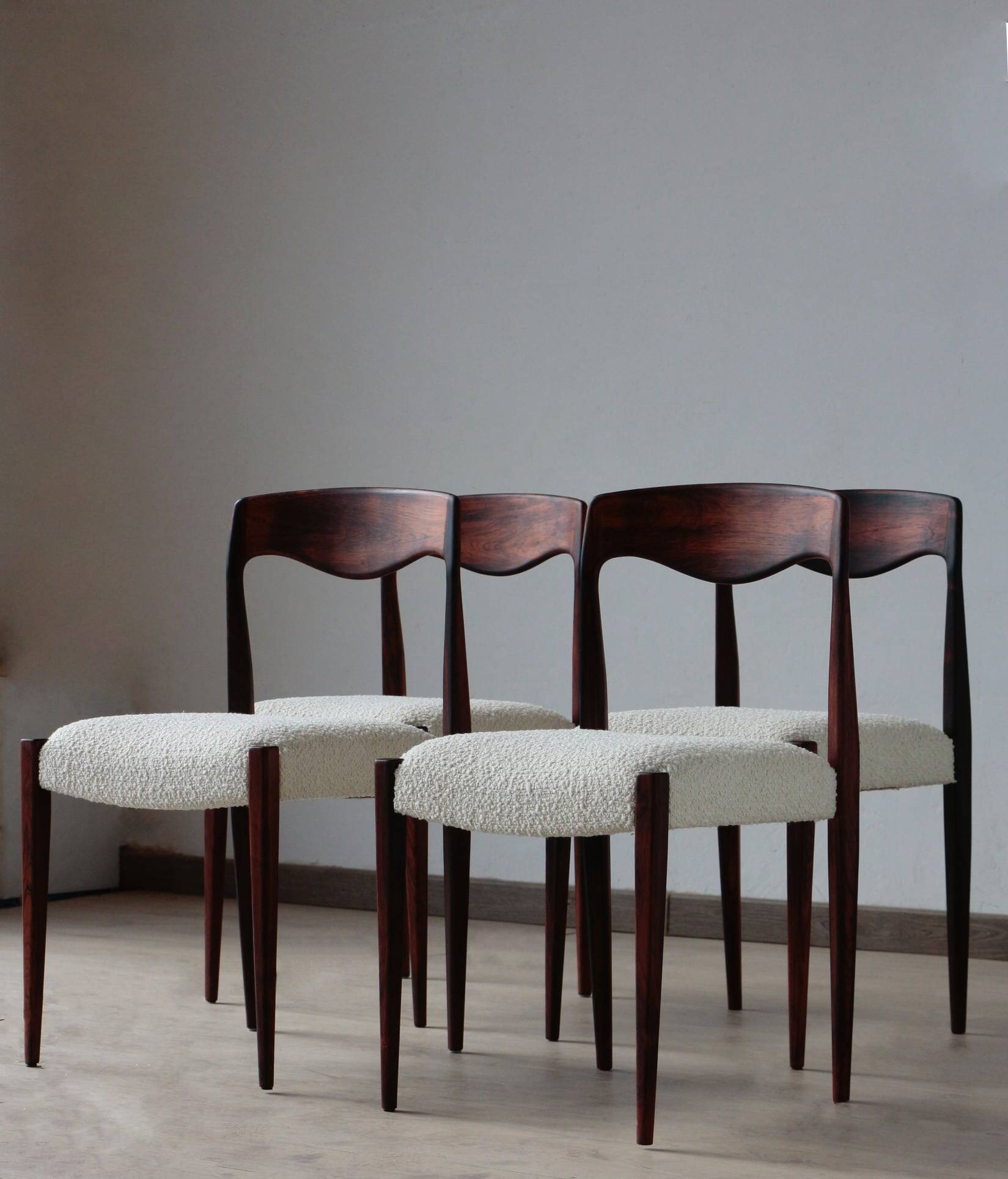 Set of 4 Scandinavian rosewood chairs – Otto Møller style | Vintage