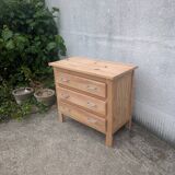 Natural wood chest of drawers