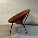 Paire de fauteuils vintage ballon en daim