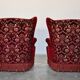 Mid-Century armchairs in damask red velvet, Italy, 50s, set of 2