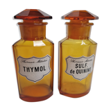 Two vials of apothecary "Pharmacie Metedier" 13 cm