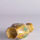 Chinese Yellow Glazed Hexagonal Relief Porcelain Vase with Prunus Motif