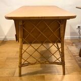 Vintage rattan dressing table desk