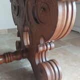 Rocaille table in carved solid oak