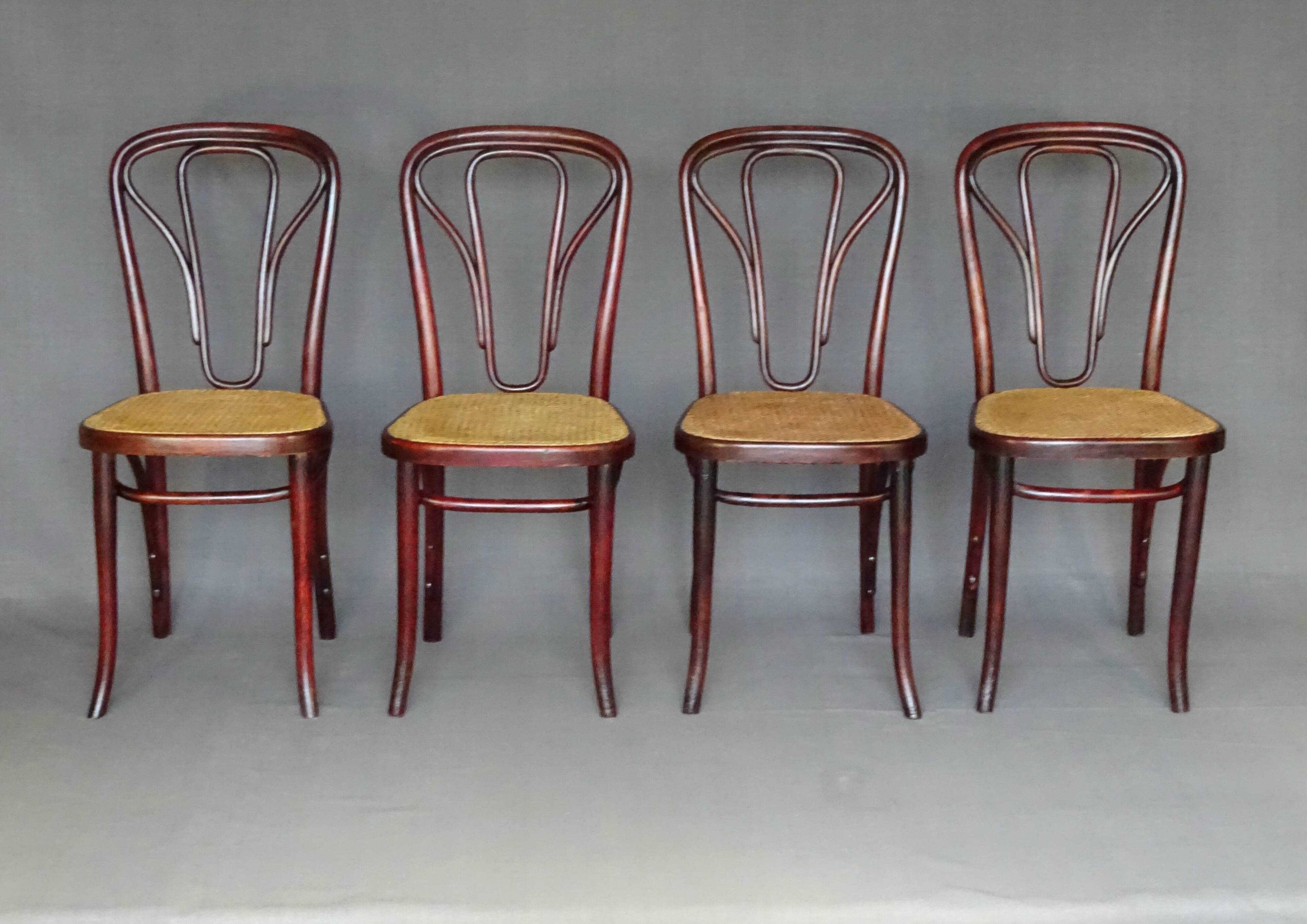 Set de 4 chaises Thonet N°623, vers 1915 état d'origine, 1915