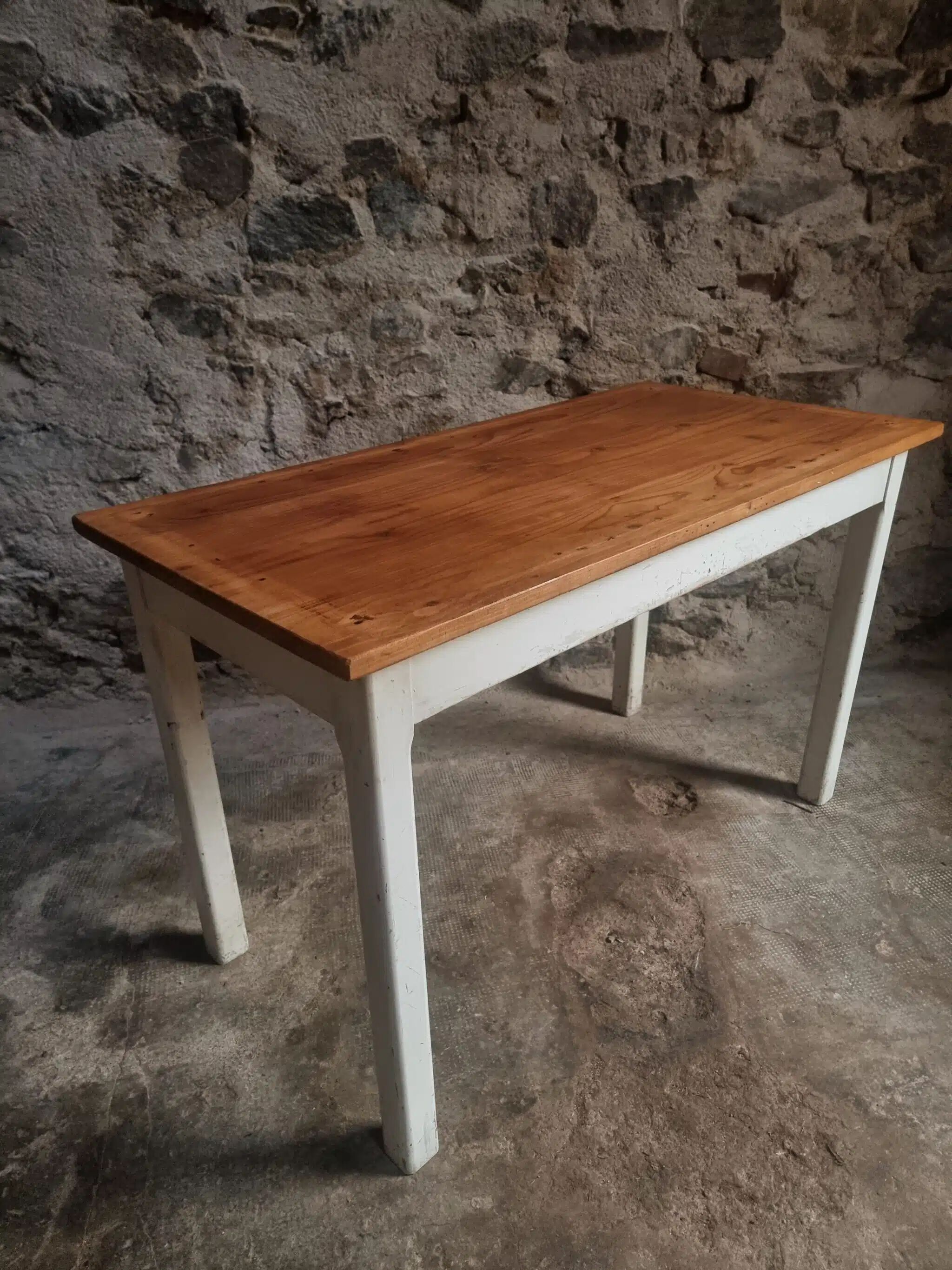 Vintage French farmhouse table, 1950s.
