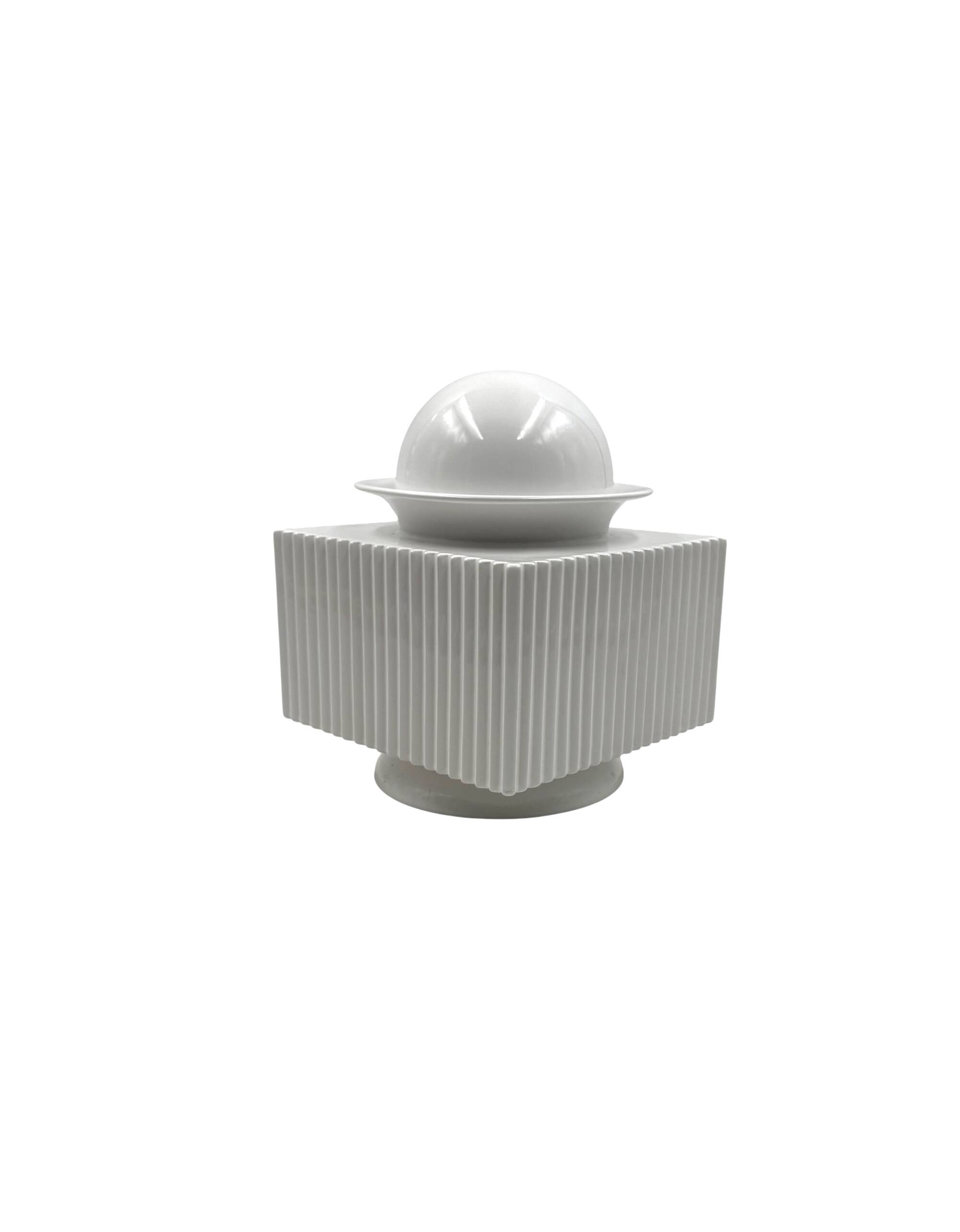Sergio Asti, postmodern white ceramic vase, Cedit Italy 1970s