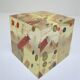 Paperweight sculpture block resin inclusions sewing design 70s
