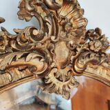 Large gilded mirror louis XV rockery  142x99cm