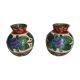 Pair of ceramic vase signed Italy 1954 b, vintage, decoration, flower