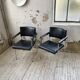 Pair of chrome office chairs