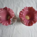 2 vases in pink opaline