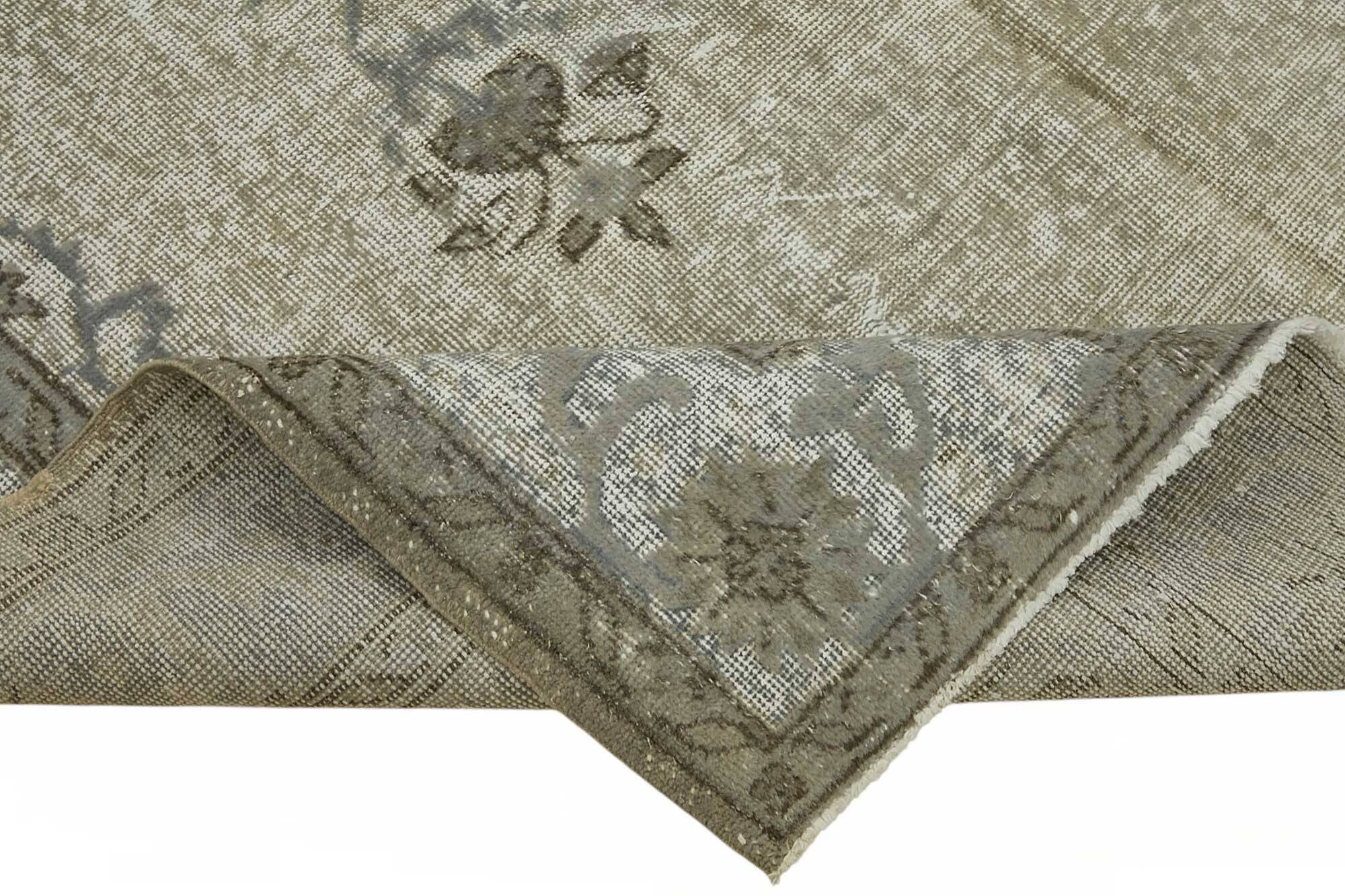 Overdyed Wool Vintage Handmade Carved Rug 173 cm x 272 cm