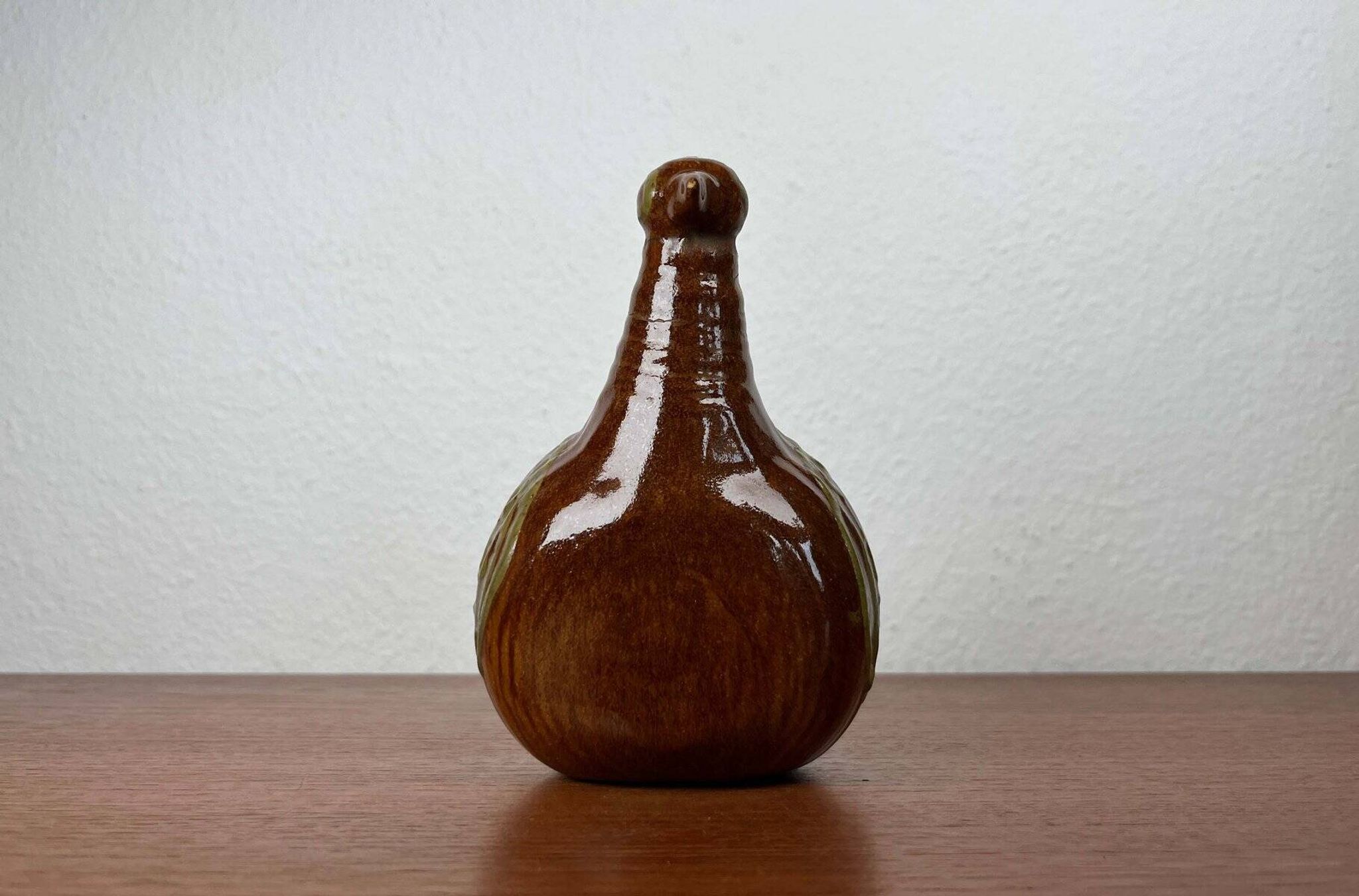 Bird-shaped pottery bottle from a modern Danish workshop, mid-century, 1960s.