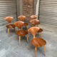 Series of 6 Norman Cherner chairs for Plycraft USA in teak, 1960s