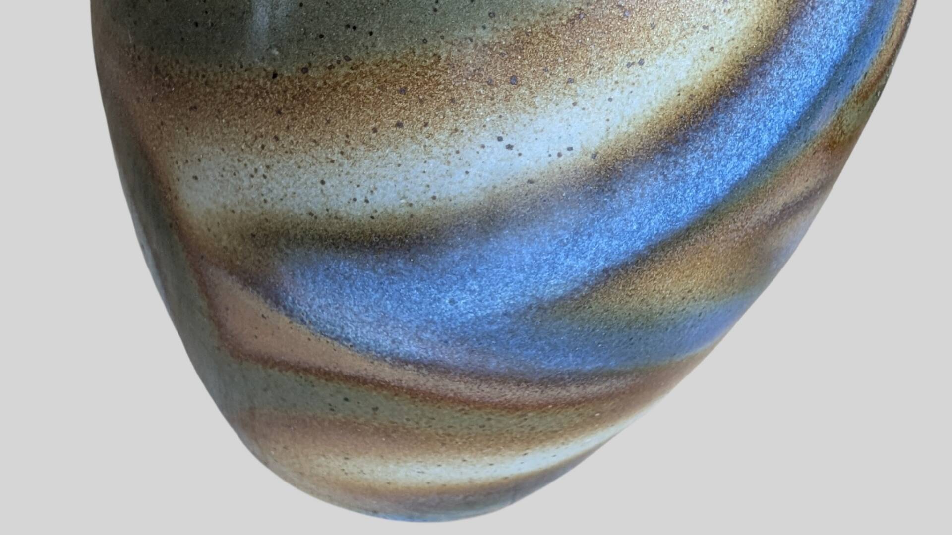 Large glazed stoneware vase signed JM – Jean-Marie Delahaye – 30 cm