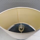 Sculptural table lamp in blue glaze with an abstract expression.