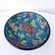 Old bowl on pedestal with raised edges art deco ceramic Longwy